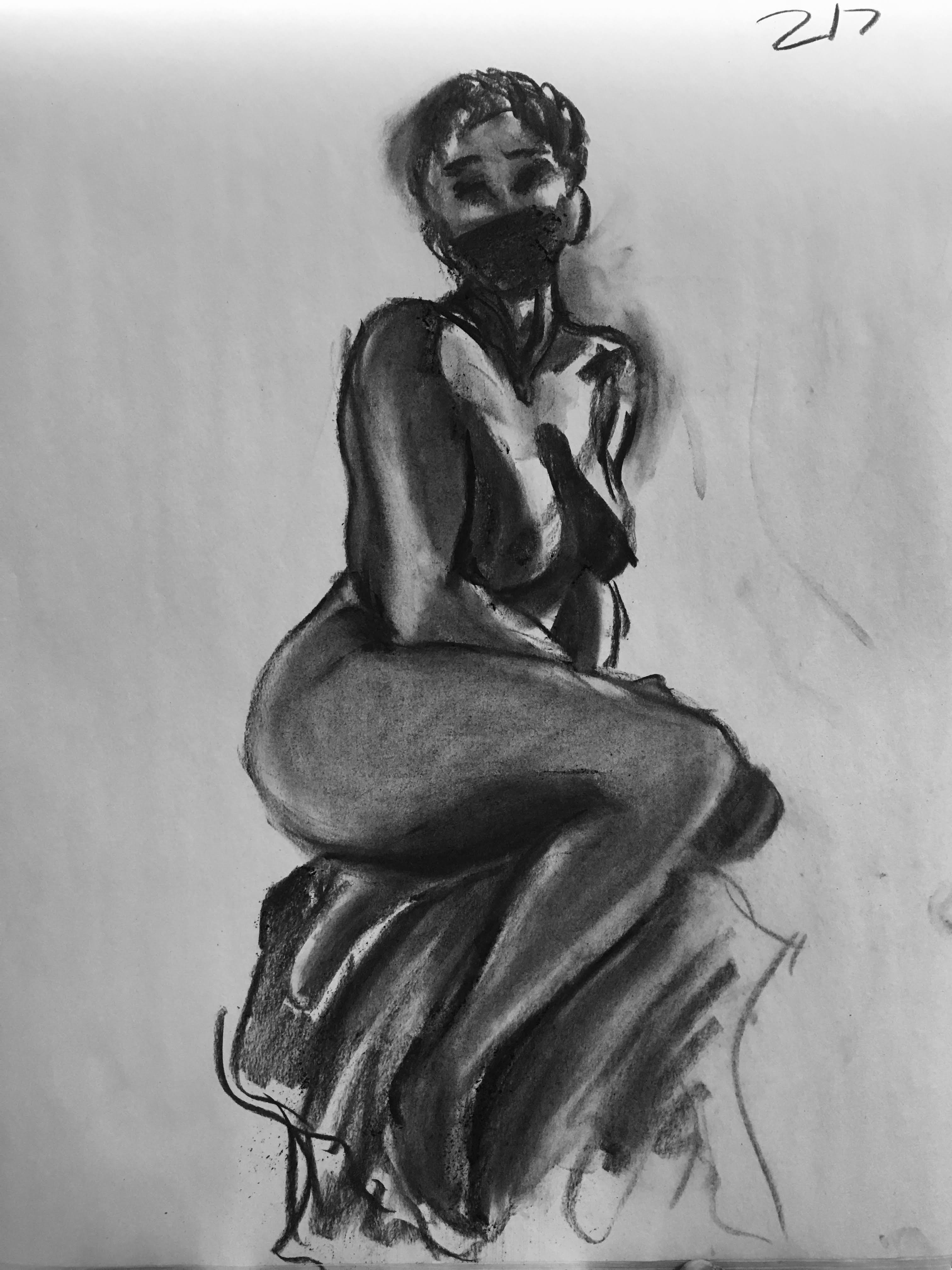 Untitled, Vine Charcoal on Paper, 2022