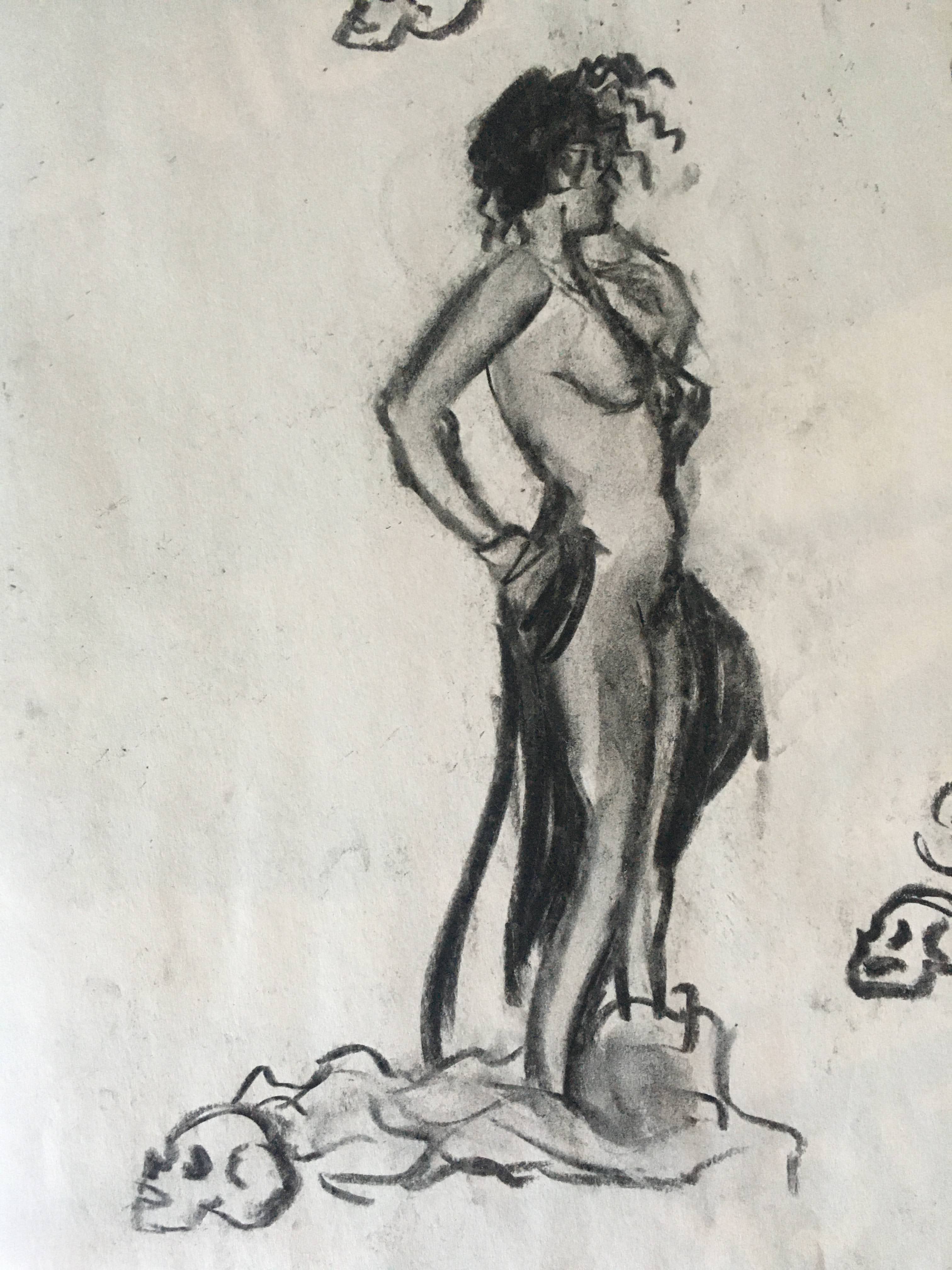 Untitled, Vine Charcoal on Paper, 2022