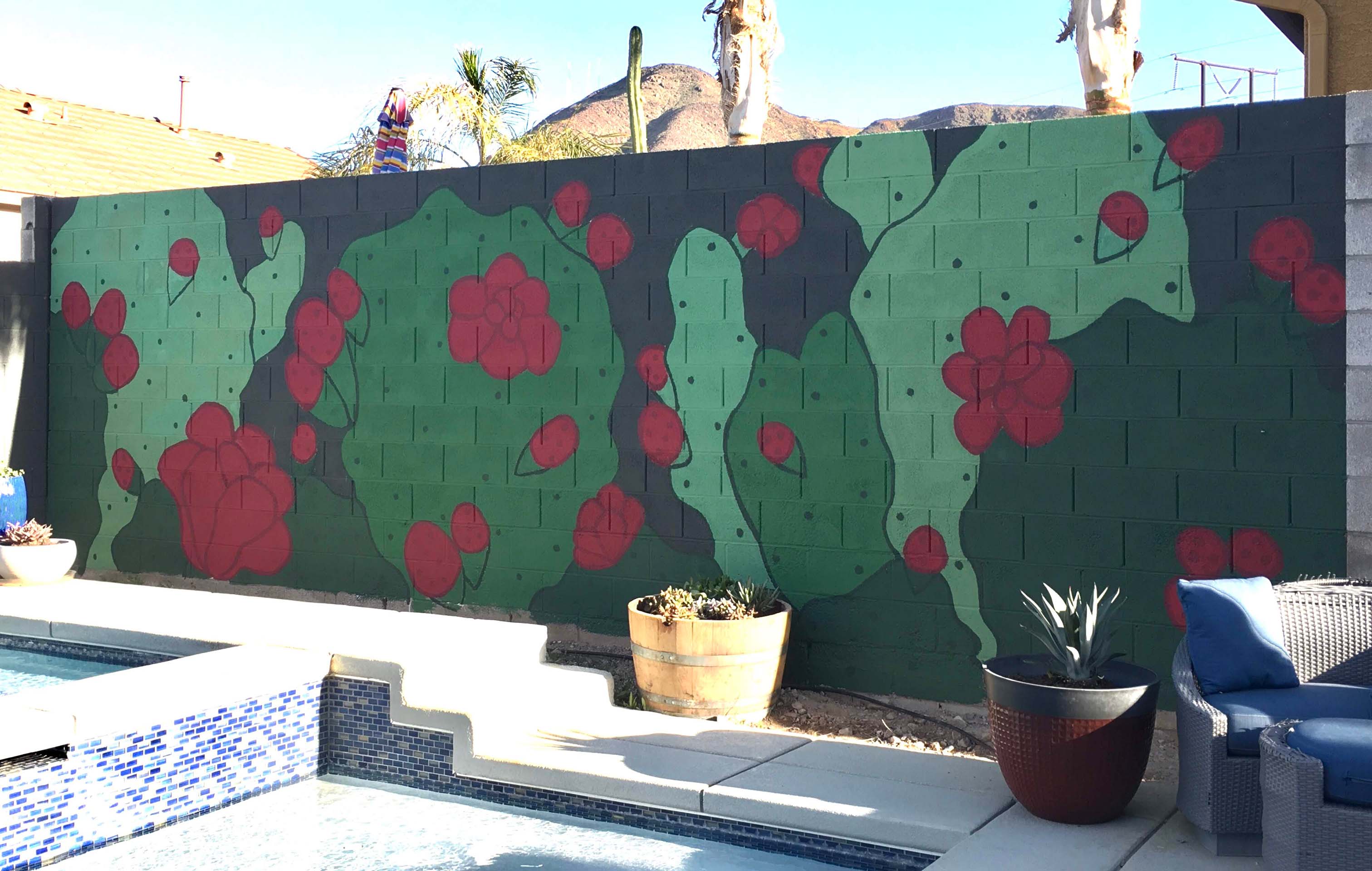 Prickly Pear, House Paint on Brick, 2020